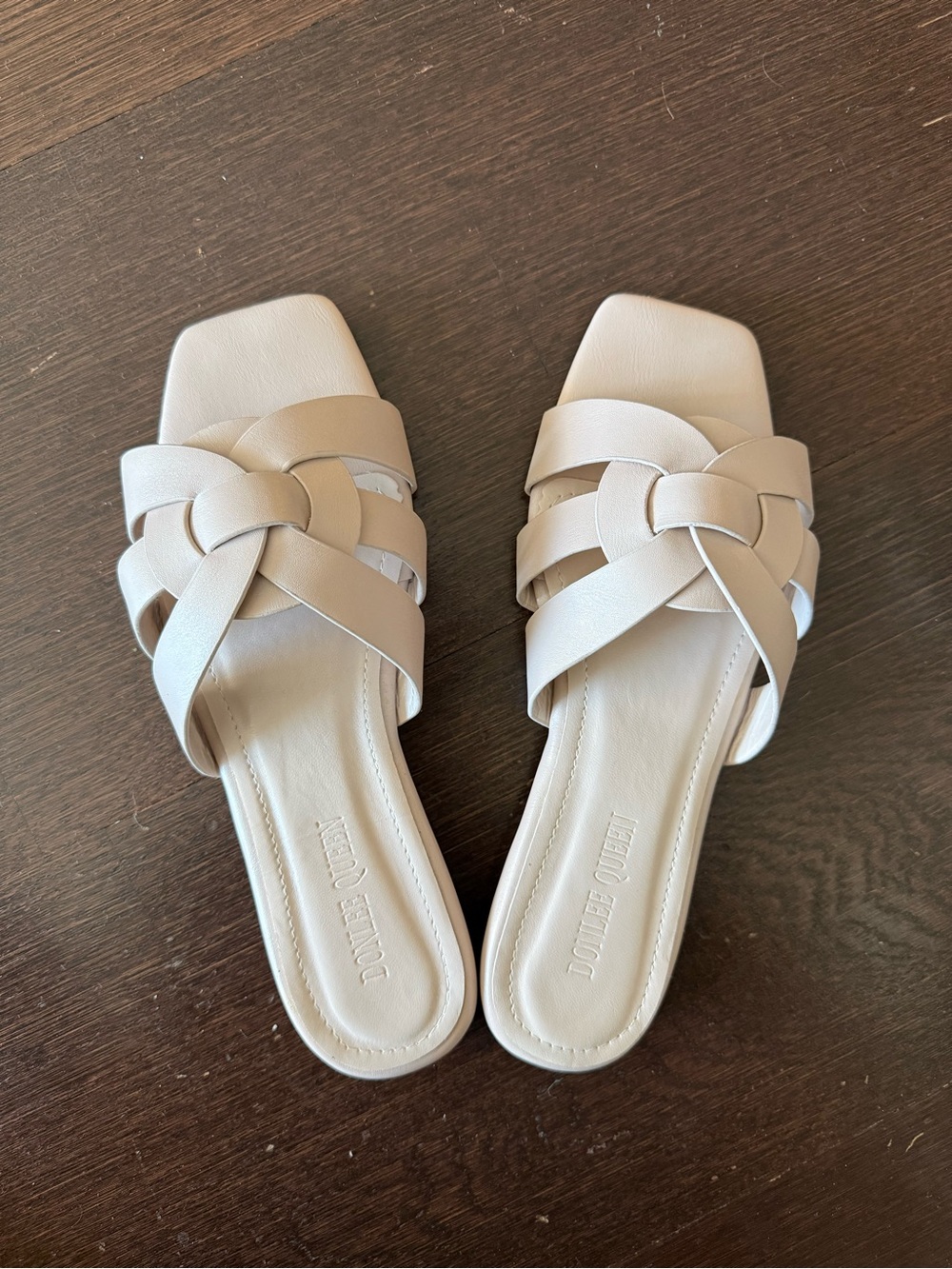 Saint Laurent Cream Braided Slide Sandals - Women